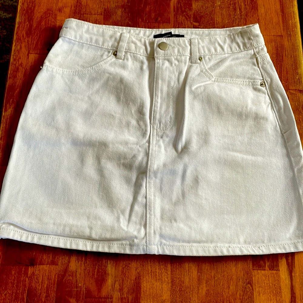 Forever 21 white denim mini